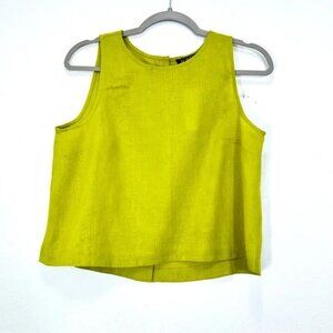 J. Crew Maxine button-back top in "burnished chartreuse"